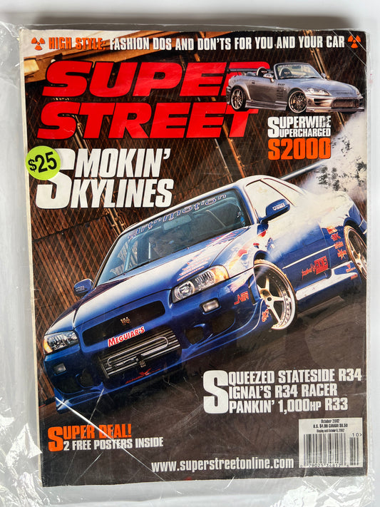 Super Street October 2002 "Smokin Skylines" Nissan Skyline R34
