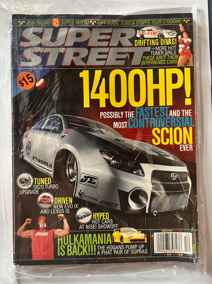 Super Street December 2005 "1400" Scion TC, Hulk Hogan