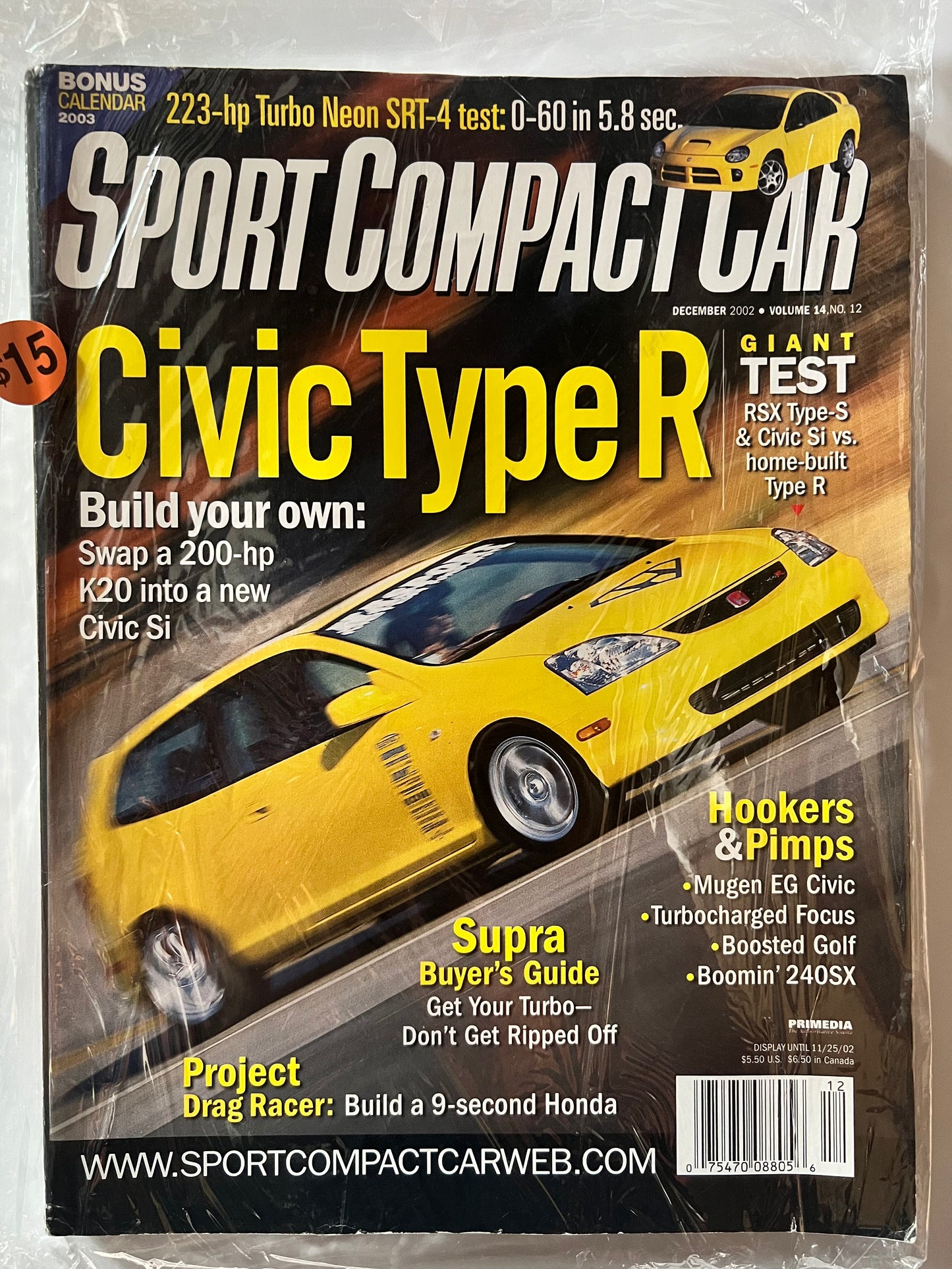 Sport Compact Car December 2002 "Civic Type R" Honda Civic EP3