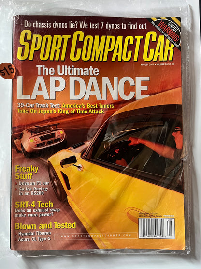 Sport Compact Car August 2004 "The Ultimate Lap Dance" Honda S2000, Lotus Exige