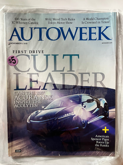 AutoWeek November 9 2015 "Cult Leader" Acura NSX