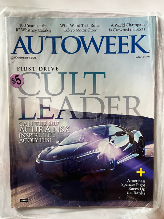 AutoWeek November 9 2015 "Cult Leader" Acura NSX