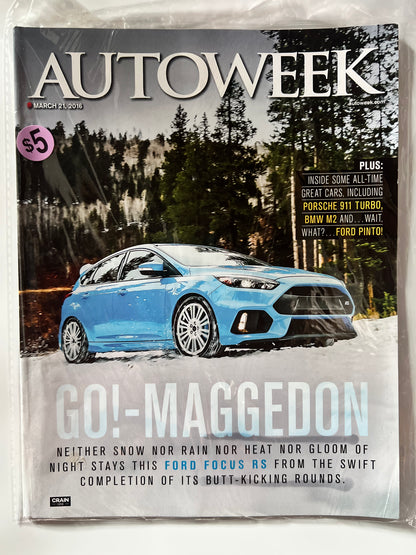 AutoWeek March 21 2016 "GO!-MAGGEDON" Ford Focus RS