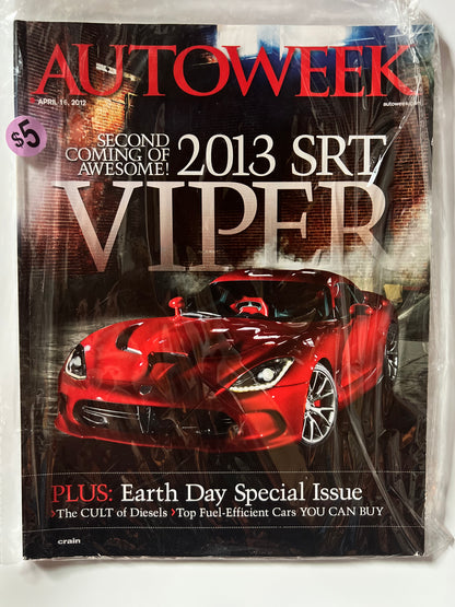 AutoWeek April 16 2012 "Second Coming of Awesome" Dodge SRT Viper