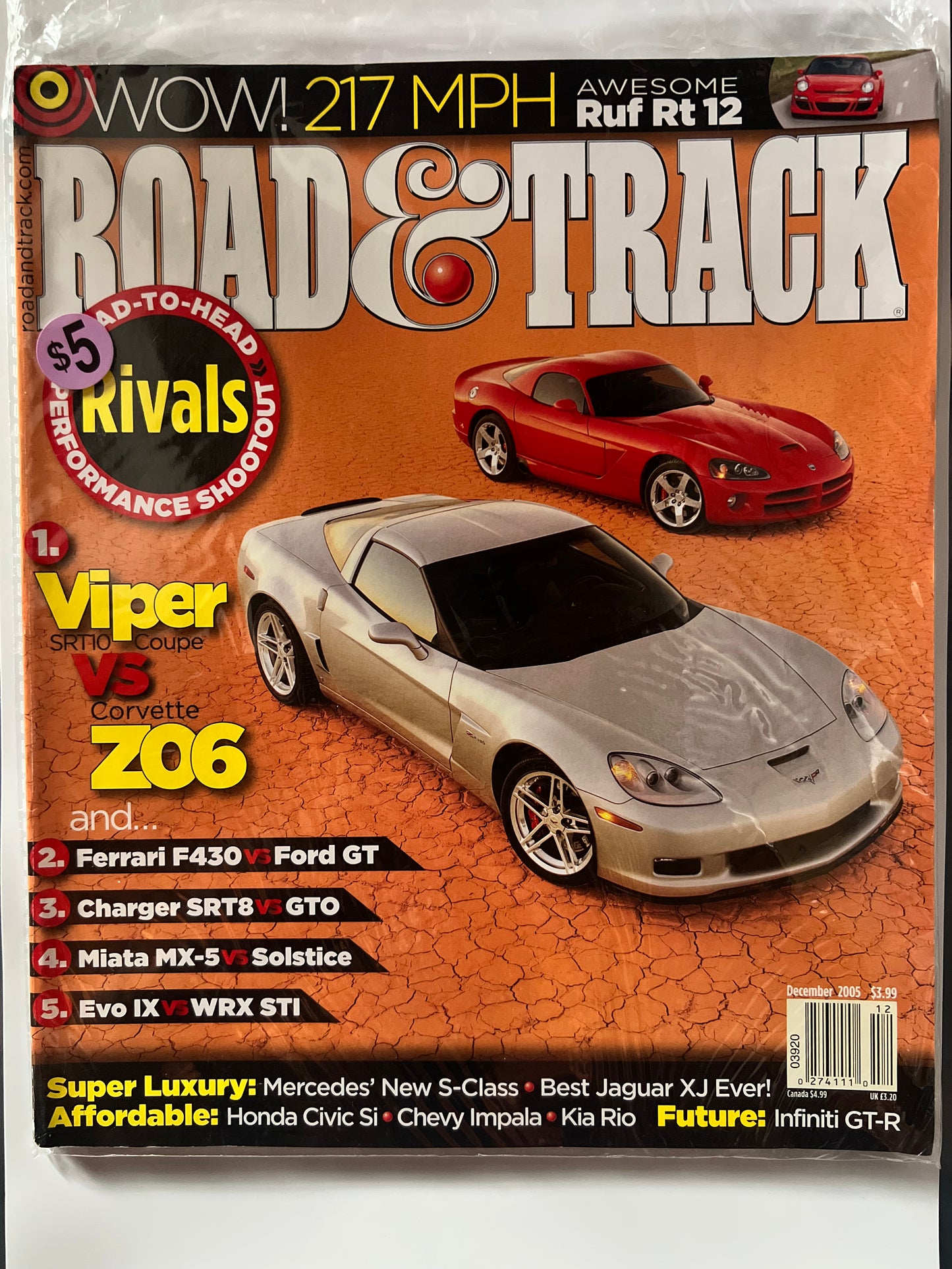 Road&Track December 2005 "Viper vs Z06"
