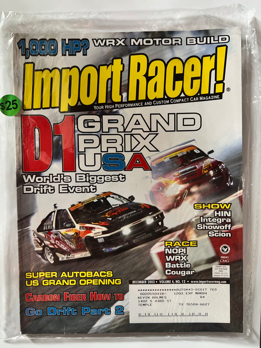 Import Racer December 2003 "D1 Grand Prix" Toyota AE86/ Nissan Silvia S15