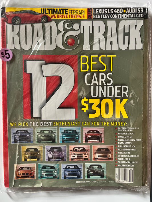 Road&Track December 2006 "Best Cars Under 30K"