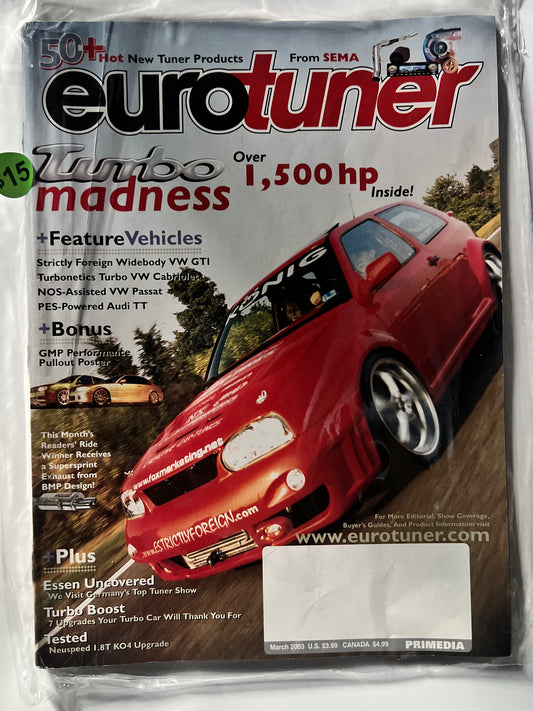EuroTuner March 2003 "Turbo Madness" Volkswagen Golf
