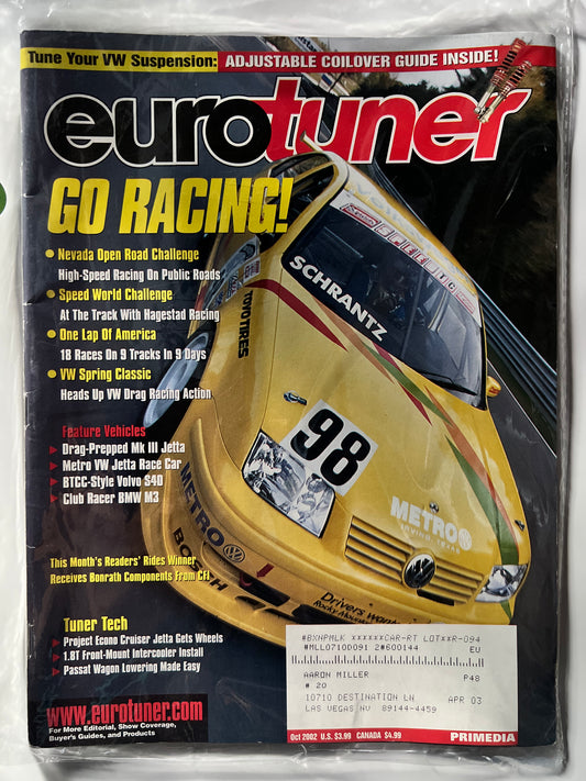 EuroTuner October 2002 "Go Racing!" Volkswagen Jetta